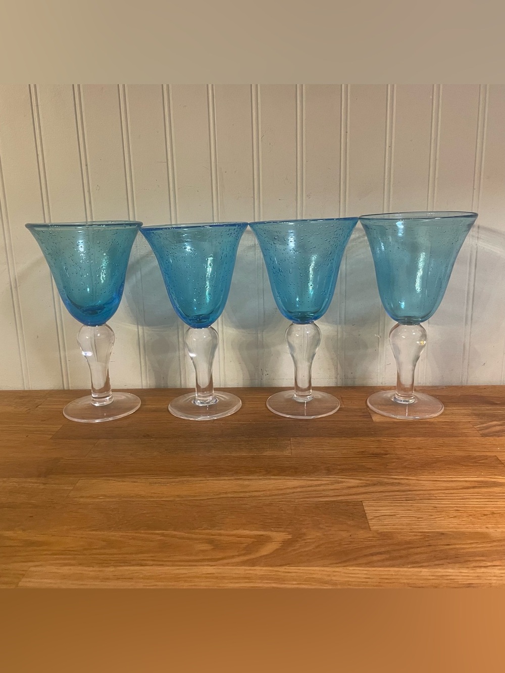 Artland Iris Turquoise Wine Glass/Water Goblet (Set of 4)